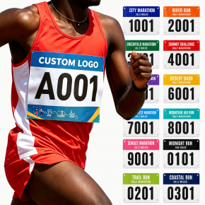 Custom logo Competition Use Paper Number Cloth Athletics Competition Printing Plates Bright Colorful Custom Marathon Number