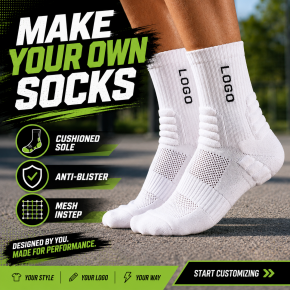 Custom Logo Sports Crew Socks, Reinforced Stitching Cotton Socks, Bulk Supply for Sport Retailer Resale Business