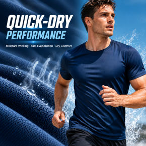 Polyester Performance T Shirt 150g Quick Drying Soft Breathable Easy Wash Sport Tee