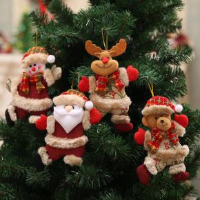 Merry Christmas Tree Ornament Set Santa Claus Snowman Christmas Ball Decorations New Year Home Decor Toy Doll Hang Xmas
