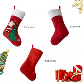 BSCI 2026 New Customized Free Sample Cute Xmas Home Fireplace Decoration Cartoon Pattern Christmas Stocking for Embroidery