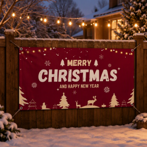 Hot Selling Wholesale Custom Large-sized UV Resistant Vinyl Festival Banner with Digital Printing for Outdoor Christmas