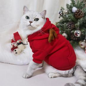 Wholesale Cute Warm Fleece Pet Dog Hoodie Sweatshirts Cold Weather Coats with Pocket Fabric Hooded Pet Clothes
