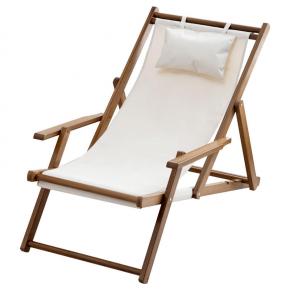 Folding Recliner Bamboo Chinese Style Beach Chair with Sleeping Feature for Outdoor Use in Camping Balcony & Courtyard