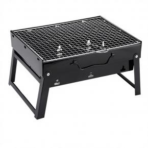 Portable Charcoal Grill Folding BBQ Suitcase Style Compact Outdoor Picnic Stove With Handle Steel Mesh Grate Tool