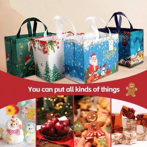 Reusable Non Woven Gift Bags Christmas Storage Packaging Shopping Candy Gift Goodie Tote Bag Bulk for Christmas Gift Wholesale